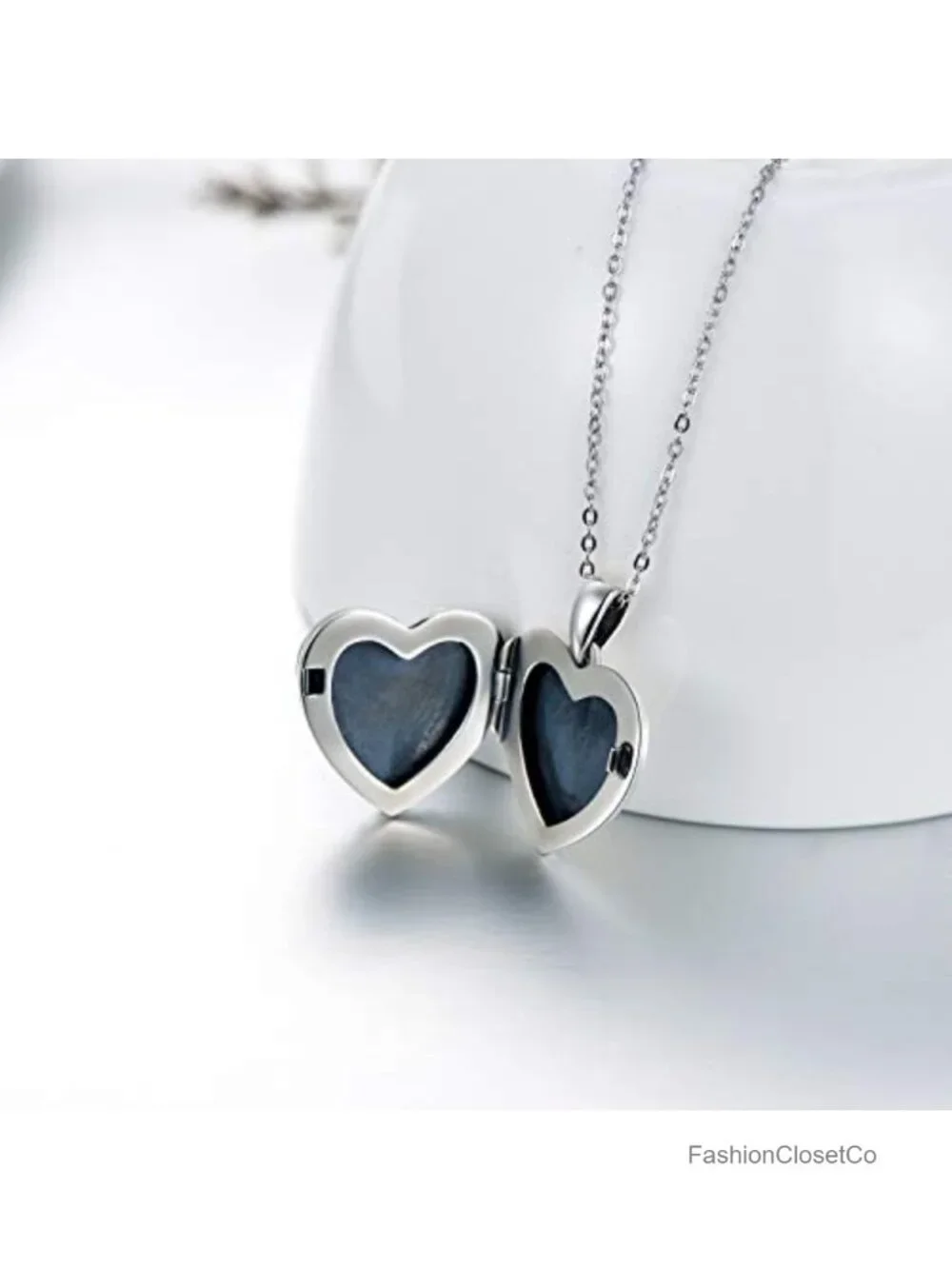Personalized Photo Locket Necklace S925 Sterling Silver 18in Chain